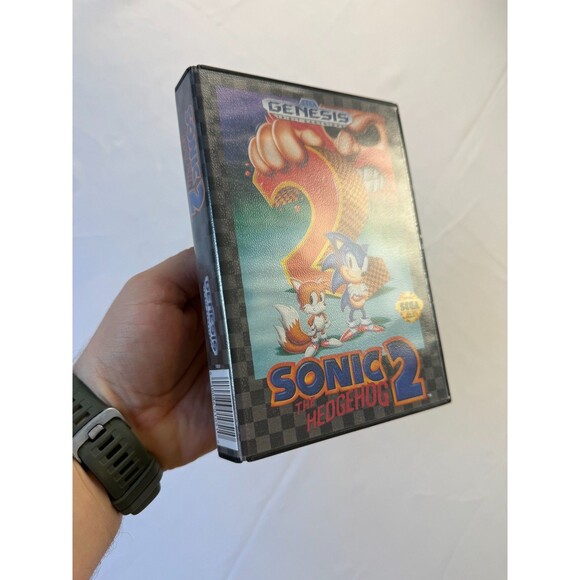 SEGA GENESIS SONIC THE HEDGEHOG 2 GAME WITH ORIGINAL BOX Vintage - Picture 1 of 4